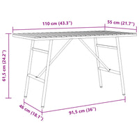 Eettafel Bruin 110 X 55 X 61,5 Cm Massief Acaciahout