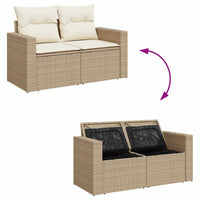 1 Tuinset Met Kussens Poly Rattan