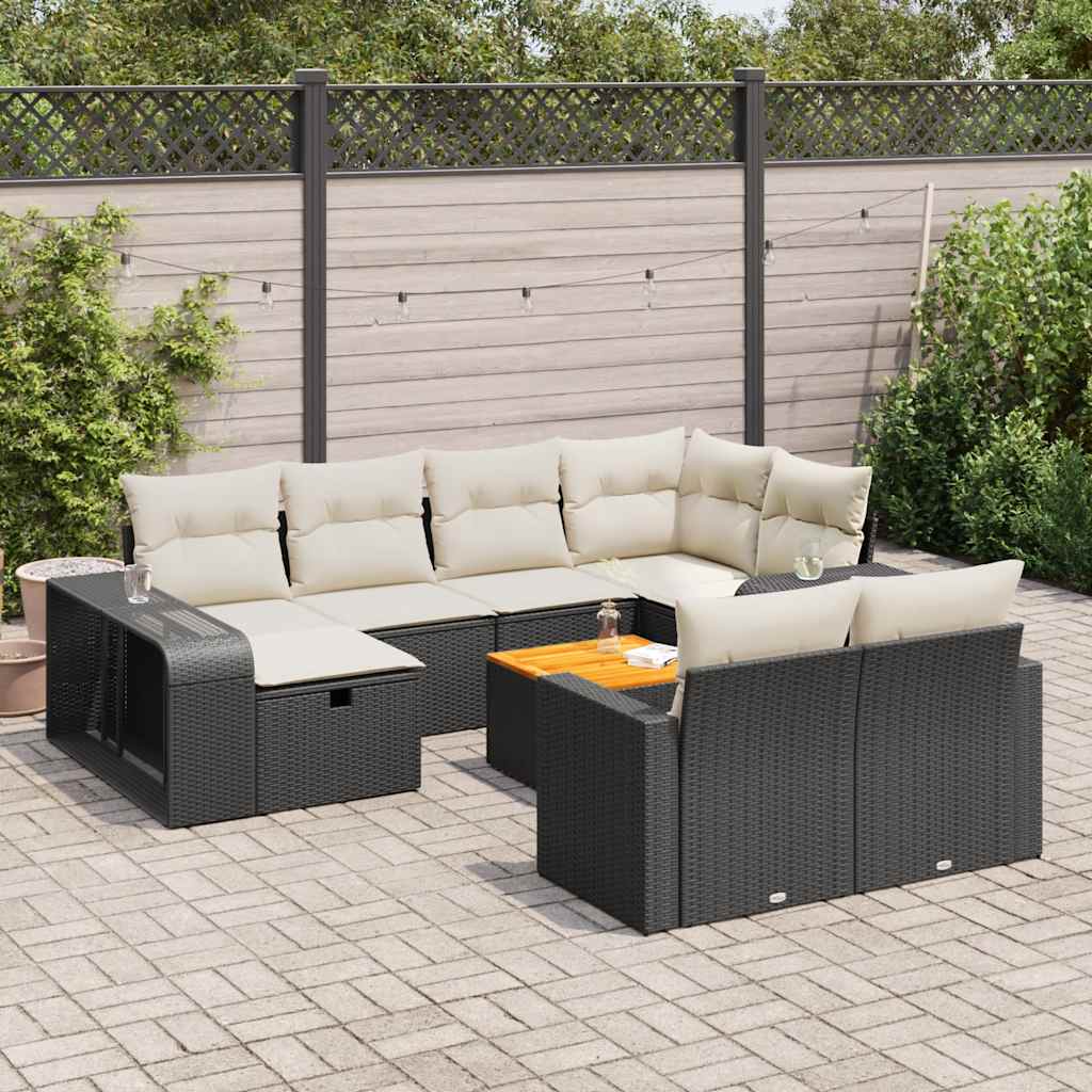 1 Tuinset Met Kussens Poly Rattan