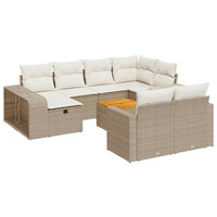 1 Tuinset Met Kussens Poly Rattan