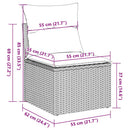1 Tuinset Met Kussens Poly Rattan