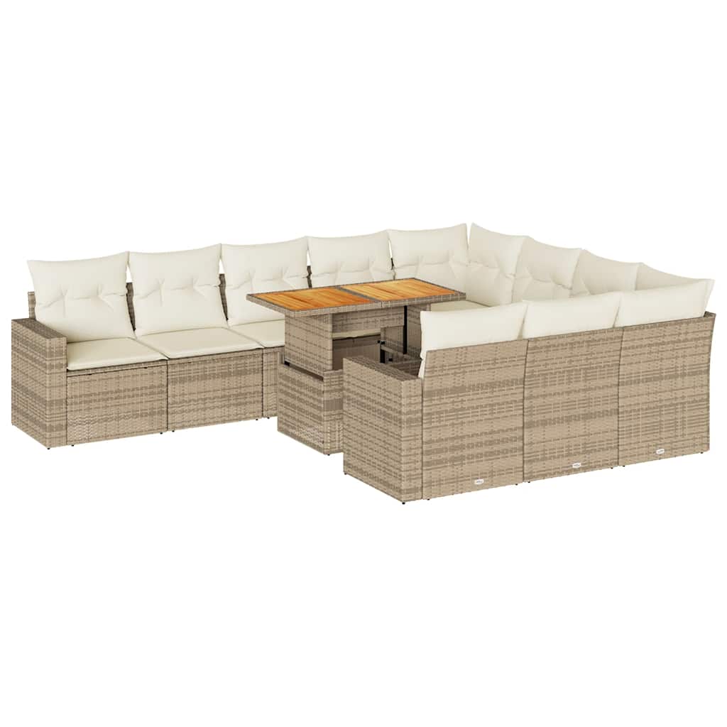1 Tuinset Met Kussens Poly Rattan