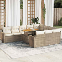 1 Tuinset Met Kussens Poly Rattan