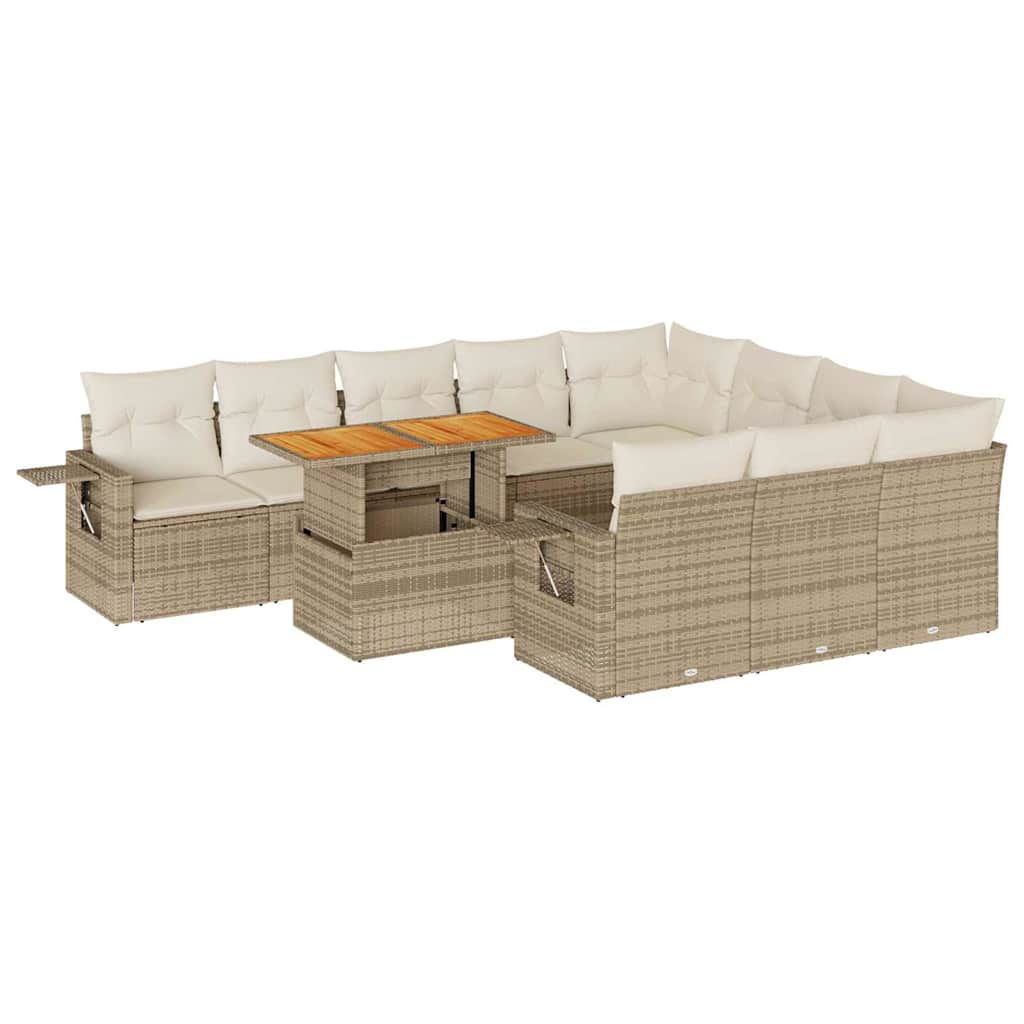 1 Tuinset Met Kussens Poly Rattan