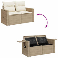 1 Tuinset Met Kussens Poly Rattan