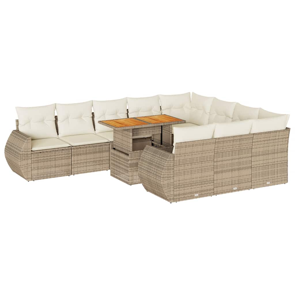 1 Tuinset Met Kussens Poly Rattan