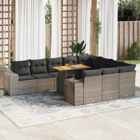 1 Tuinset Met Kussens Poly Rattan
