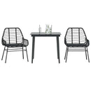 5-Delige Tuinset Met Kussens Poly Rattan Glas
