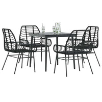 5-Delige Tuinset Met Kussens Poly Rattan Glas