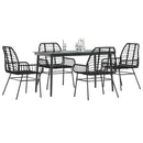 5-Delige Tuinset Met Kussens Poly Rattan Glas