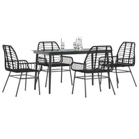 5-Delige Tuinset Met Kussens Poly Rattan Glas