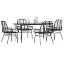 5-Delige Tuinset Met Kussens Poly Rattan Glas