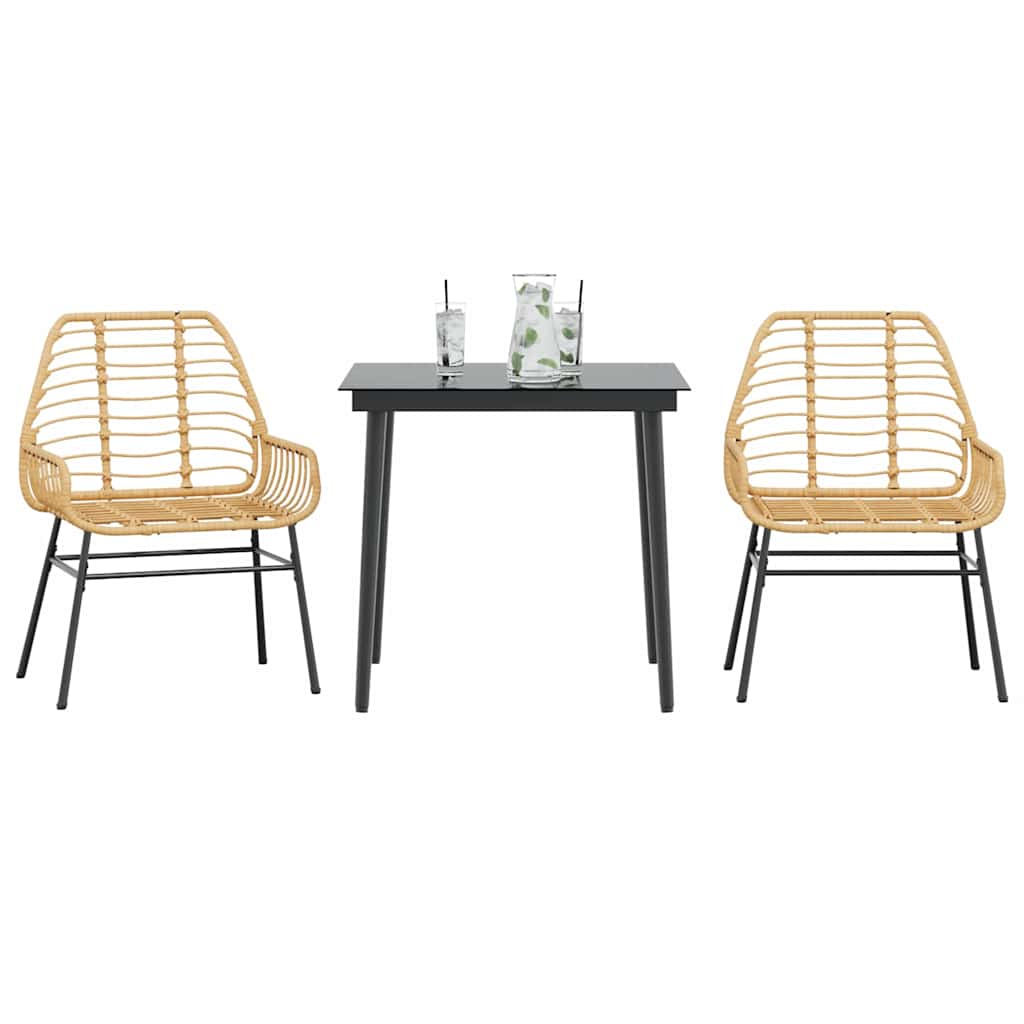 5-Delige Tuinset Met Kussens Poly Rattan Glas