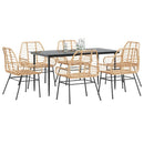 5-Delige Tuinset Met Kussens Poly Rattan Glas