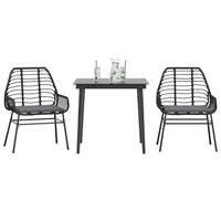 5-Delige Tuinset Met Kussens Poly Rattan Glas