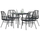 5-Delige Tuinset Met Kussens Poly Rattan Glas