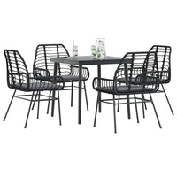 5-Delige Tuinset Met Kussens Poly Rattan Glas
