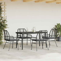 5-Delige Tuinset Met Kussens Poly Rattan Glas