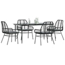 5-Delige Tuinset Met Kussens Poly Rattan Glas