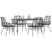 5-Delige Tuinset Met Kussens Poly Rattan Glas