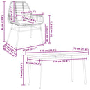 5-Delige Tuinset Met Kussens Poly Rattan Glas