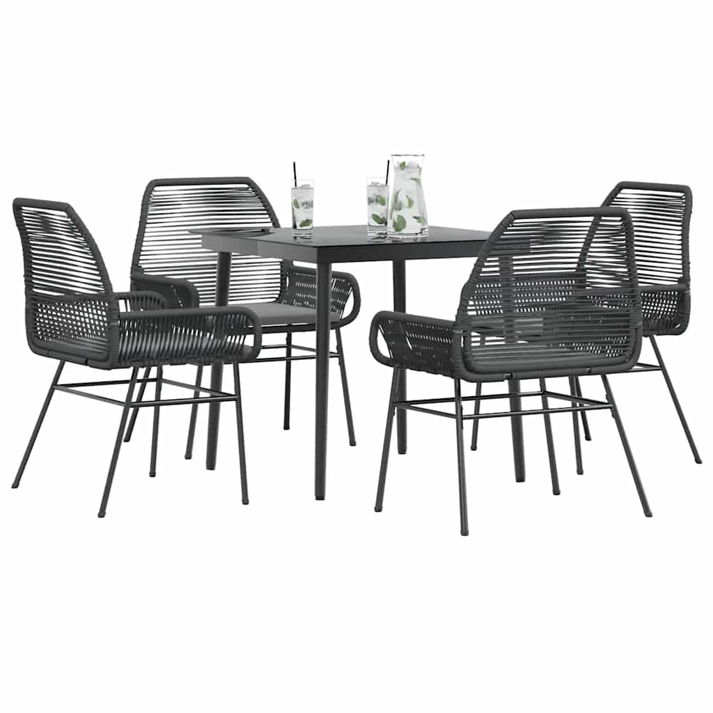 7-Delige Tuinset Met Kussens Poly Rattan Glas