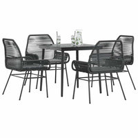 7-Delige Tuinset Met Kussens Poly Rattan Glas