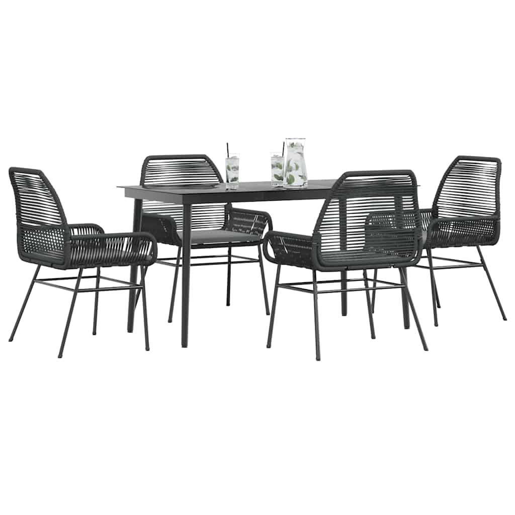 7-Delige Tuinset Met Kussens Poly Rattan Glas