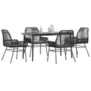 7-Delige Tuinset Met Kussens Poly Rattan Glas