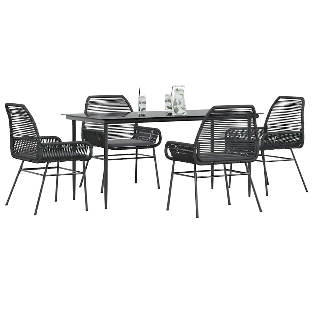 7-Delige Tuinset Met Kussens Poly Rattan Glas