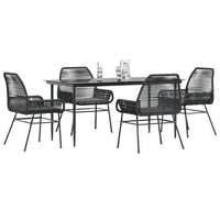 7-Delige Tuinset Met Kussens Poly Rattan Glas