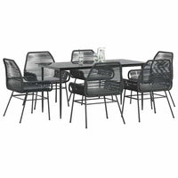7-Delige Tuinset Met Kussens Poly Rattan Glas