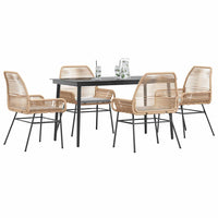7-Delige Tuinset Met Kussens Poly Rattan Glas