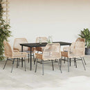 7-Delige Tuinset Met Kussens Poly Rattan Glas