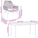 7-Delige Tuinset Met Kussens Poly Rattan Glas