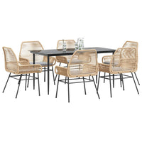 7-Delige Tuinset Met Kussens Poly Rattan Glas