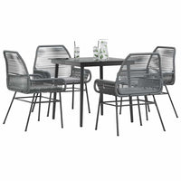 7-Delige Tuinset Met Kussens Poly Rattan Glas