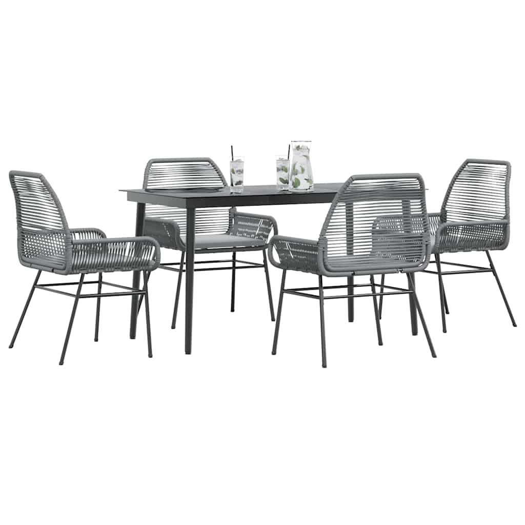 7-Delige Tuinset Met Kussens Poly Rattan Glas