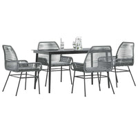 7-Delige Tuinset Met Kussens Poly Rattan Glas