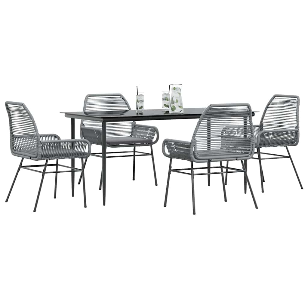 7-Delige Tuinset Met Kussens Poly Rattan Glas