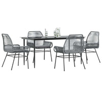7-Delige Tuinset Met Kussens Poly Rattan Glas