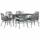 7-Delige Tuinset Met Kussens Poly Rattan Glas