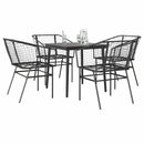 5-Delige Tuinset Met Kussens Poly Rattan Glas
