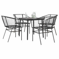 5-Delige Tuinset Met Kussens Poly Rattan Glas