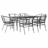 5-Delige Tuinset Met Kussens Poly Rattan Glas
