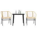 5-Delige Tuinset Met Kussens Poly Rattan Glas