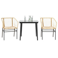 5-Delige Tuinset Met Kussens Poly Rattan Glas
