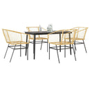 5-Delige Tuinset Met Kussens Poly Rattan Glas