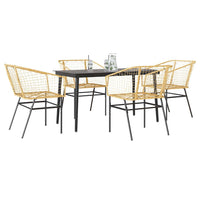 5-Delige Tuinset Met Kussens Poly Rattan Glas
