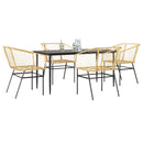 5-Delige Tuinset Met Kussens Poly Rattan Glas